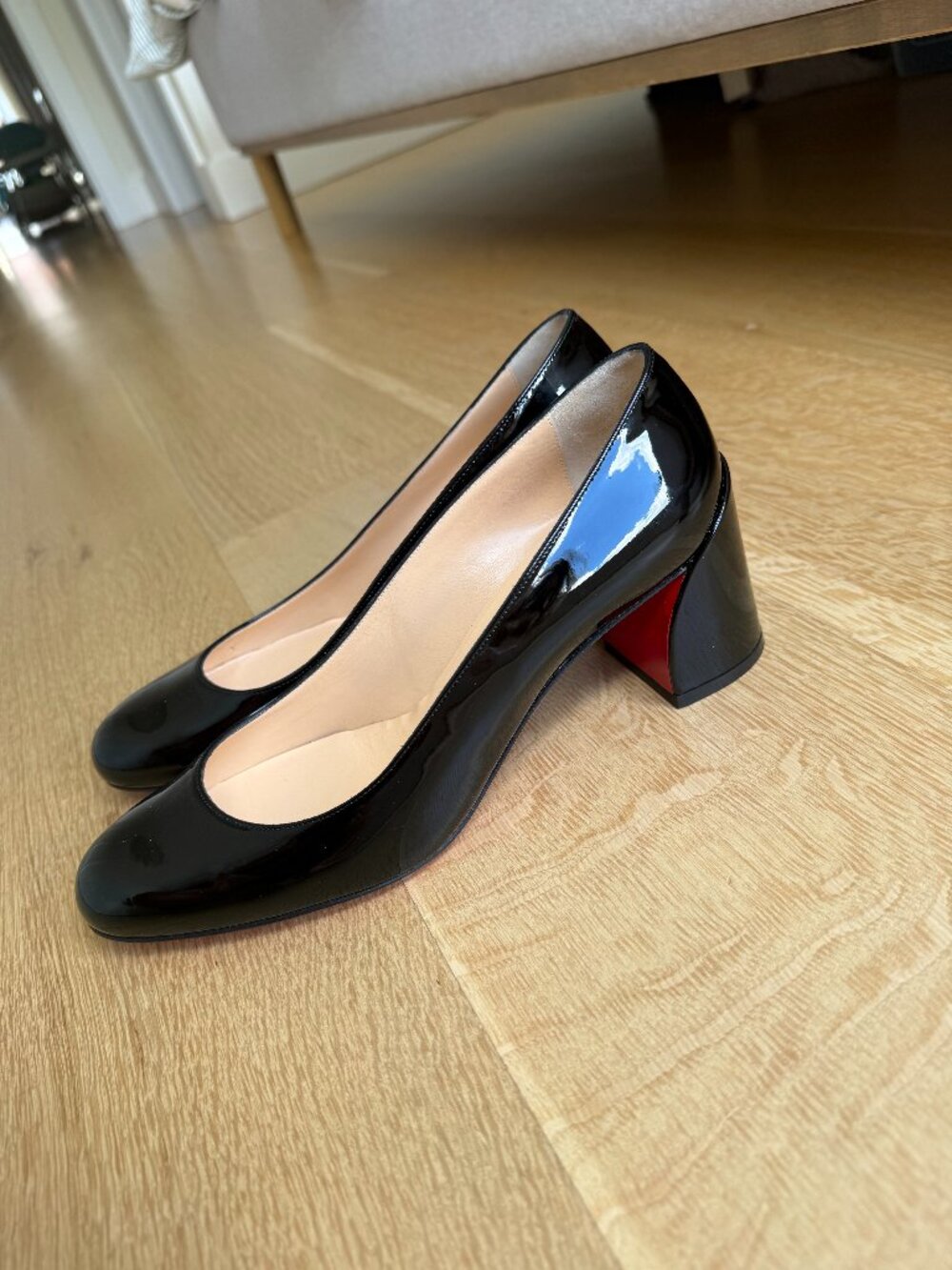 Christian Louboutin EU 39 Black Patent Leather Heels Miss Sab 55mm